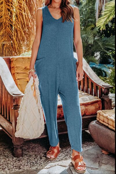 Double Take Full Size Sleeveless Straight Jumpsuit - Lily and Lavender Boutique