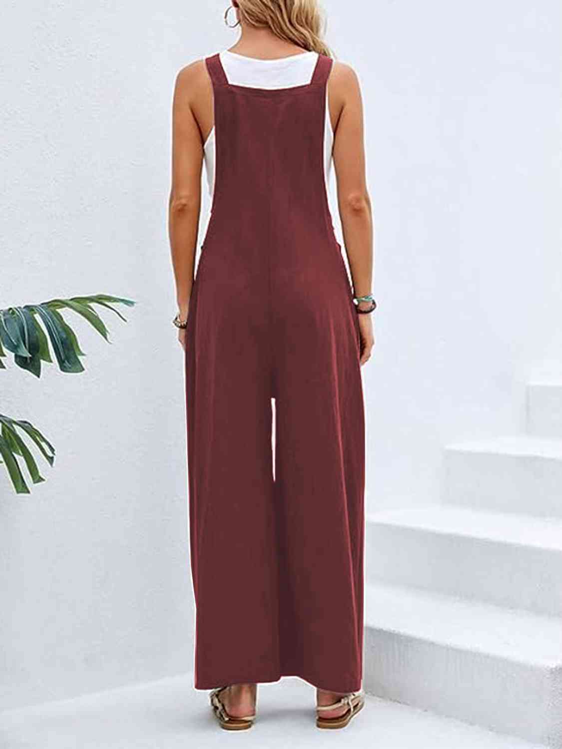 Full Size Wide Leg Overalls with Pockets - Lily and Lavender Boutique