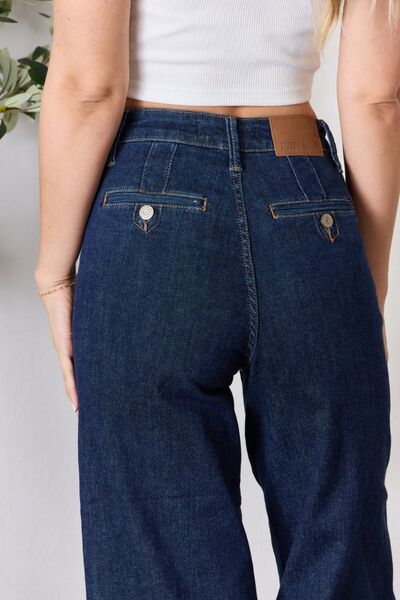 Judy Blue Full Size High Waist Cropped Wide Leg Jeans - Lily and Lavender Boutique