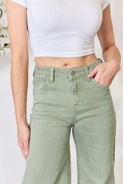 RISEN Full Size Raw Hem Wide-Leg Jeans - Lily and Lavender Boutique