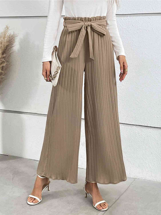 Tied Wide Leg Long Pants - Lily and Lavender Boutique