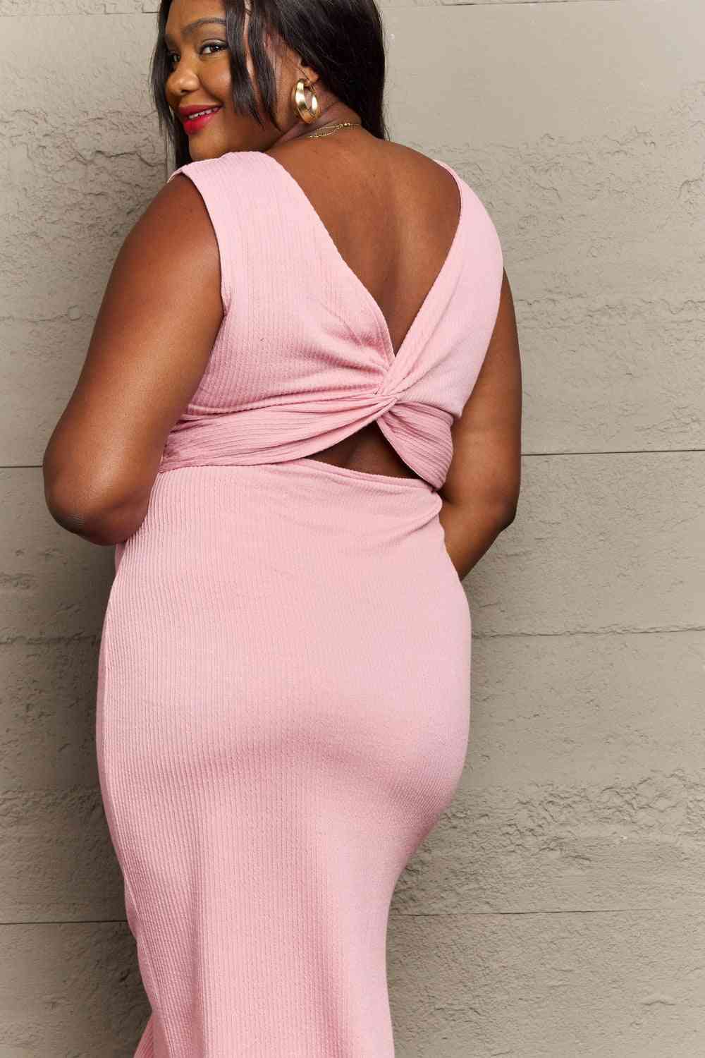 Sew In Love Full Size For The Night Fitted Sleeveless Midi Dress - Lily and Lavender Boutique