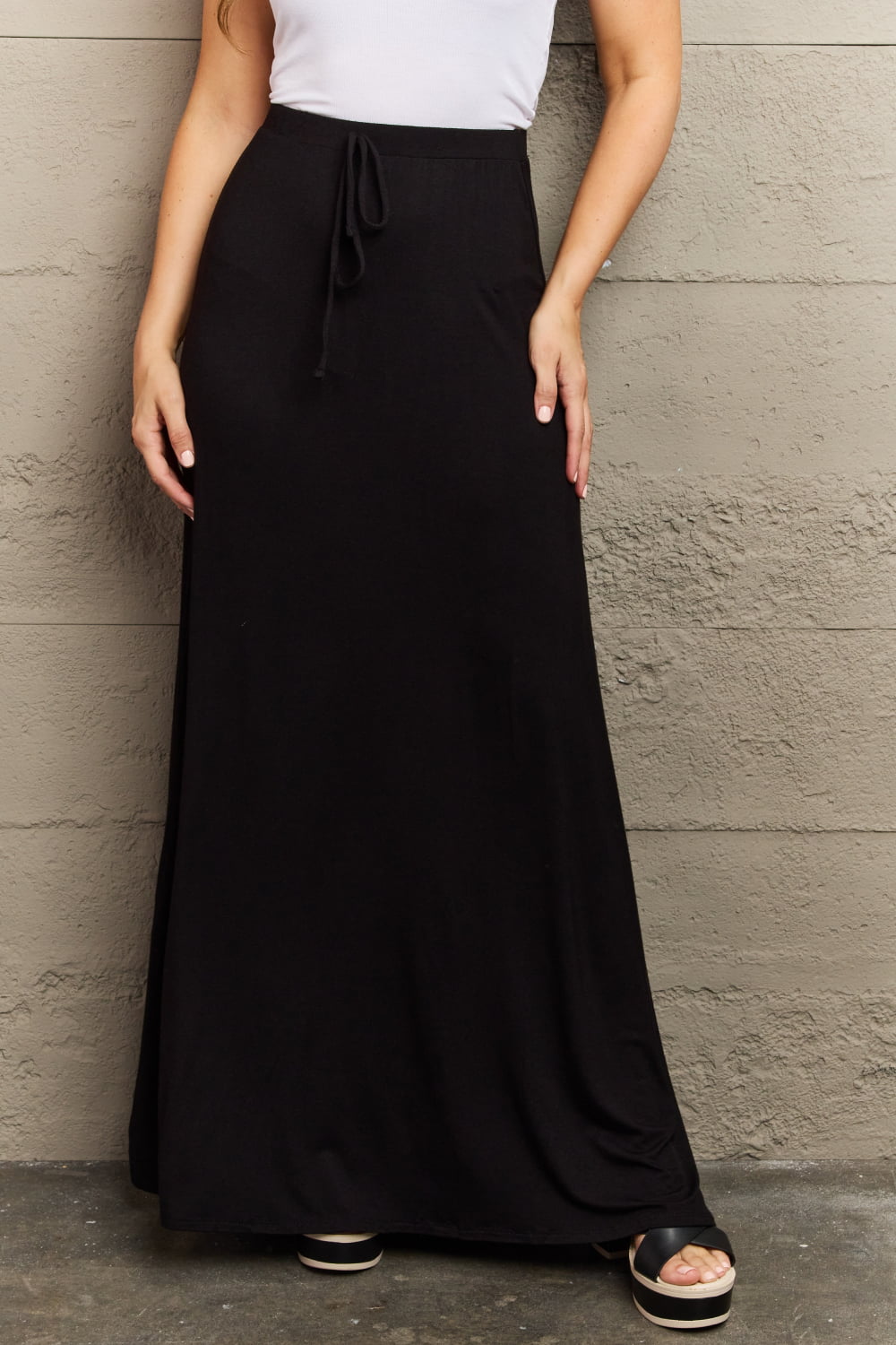 Culture Code For The Day Full Size Flare Maxi Skirt in Black - Lily and Lavender Boutique