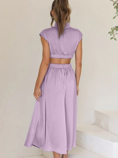 Cutout Mock Neck Sleeveless Dress - Lily and Lavender Boutique